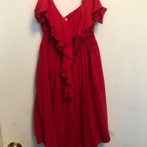 Short Red Dress With Adjustable Spaghetti Straps
